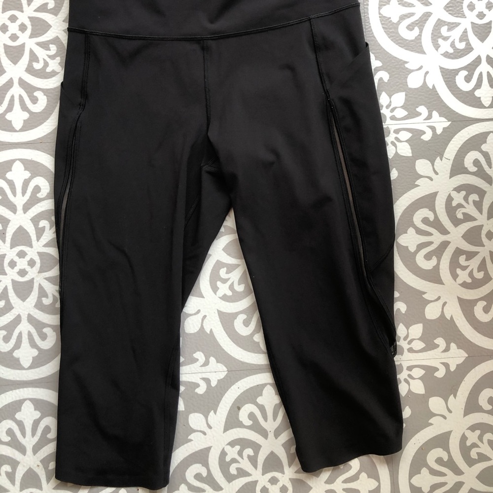 Lululemon capri pants. Sheer cutout.